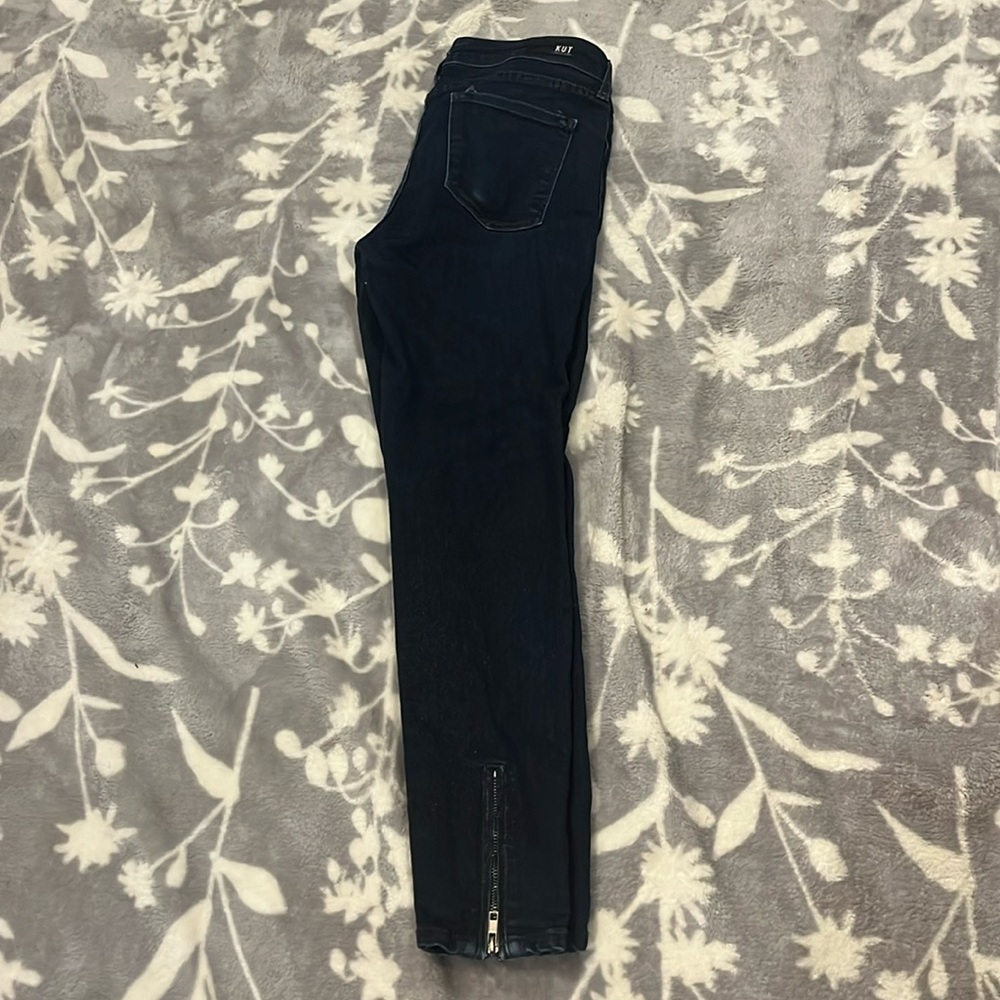 Kut from the Kloth Connie Jeans - Ankle Skinny Blue Zipper Hem- Sz 8